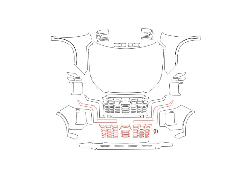 Formatki PPF do karoserii Hyundai Palisade (2022) XRT – zestaw