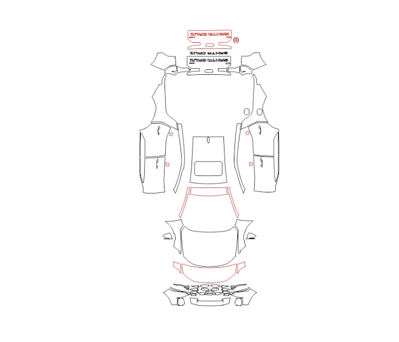 Formatki PPF do karoserii Hyundai Santa Cruz (2023) XRT – zestaw