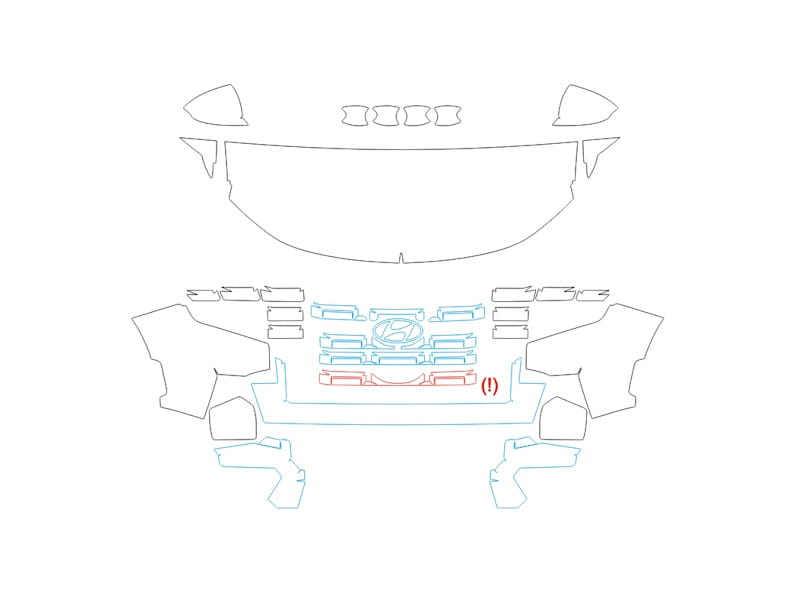 Formatki PPF do karoserii Hyundai Santa Cruz (2025) Limited – zestaw