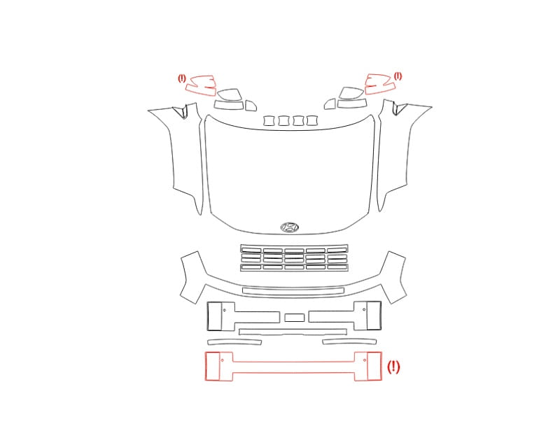 Formatki PPF do karoserii Hyundai Santa Fe (2024) XRT – zestaw