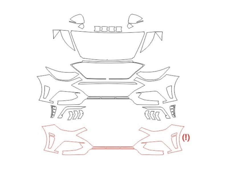 Formatki PPF do karoserii Hyundai Sonata (2021) N Line – zestaw