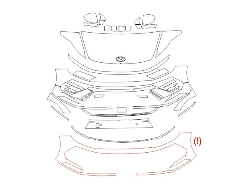 Formatki PPF do karoserii Hyundai Sonata (2023) – zestaw