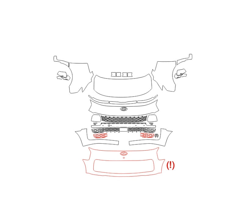 Formatki PPF do karoserii Hyundai Staria (2022) Elite – zestaw