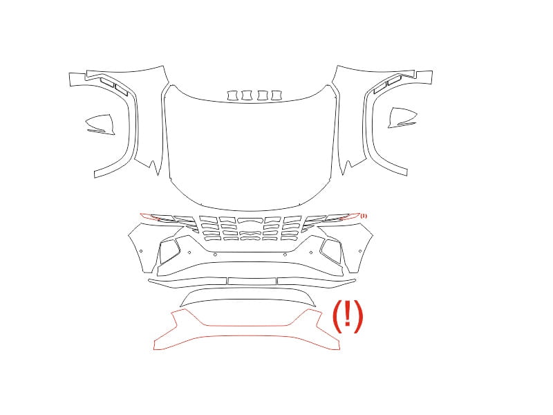 Formatki PPF do karoserii Hyundai Tucson (2021) – zestaw