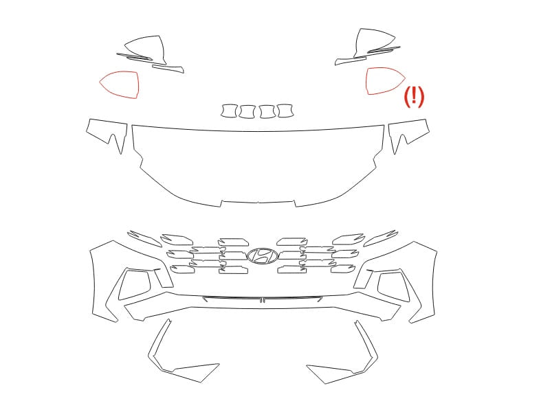 Formatki PPF do karoserii Hyundai Tucson (2024) L – zestaw