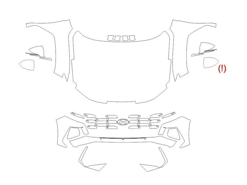 Formatki PPF do karoserii Hyundai Tucson (2024) L – zestaw