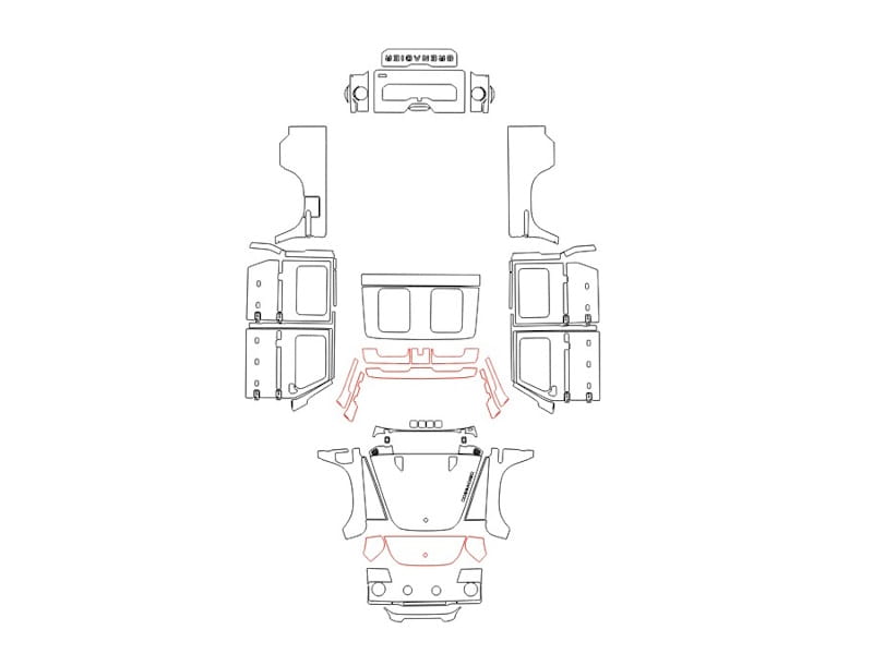 Formatki PPF do karoserii Ineos Grenadier (2025) Quartermaster – zestaw