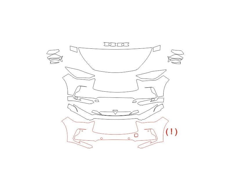 Formatki PPF do karoserii Infiniti QX50 (2019) – zestaw