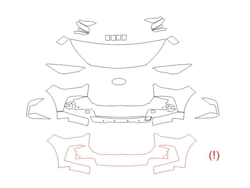 Formatki PPF do karoserii Infiniti QX55 (2021) – zestaw