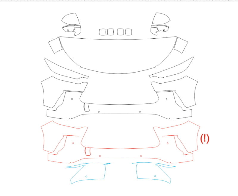 Formatki PPF do karoserii Infiniti QX60 (2022) – zestaw