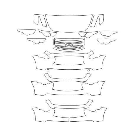 Formatki PPF do karoserii Infiniti QX70 (2015) – zestaw