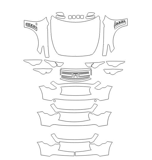 Formatki PPF do karoserii Infiniti QX70 (2015) – zestaw