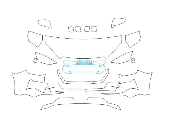 Formatki PPF do karoserii ISUZU D-MAX (2021) – zestaw