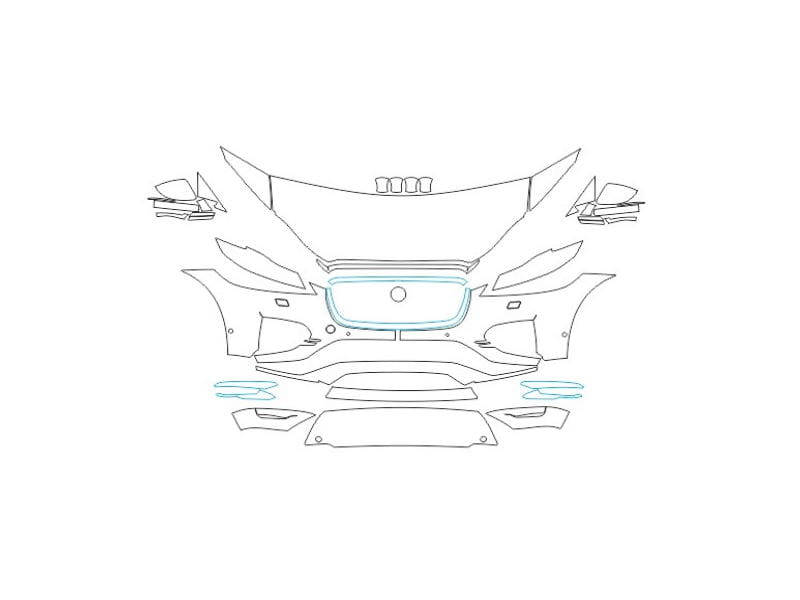 Formatki PPF do karoserii Jaguar F-Pace (2021) – zestaw