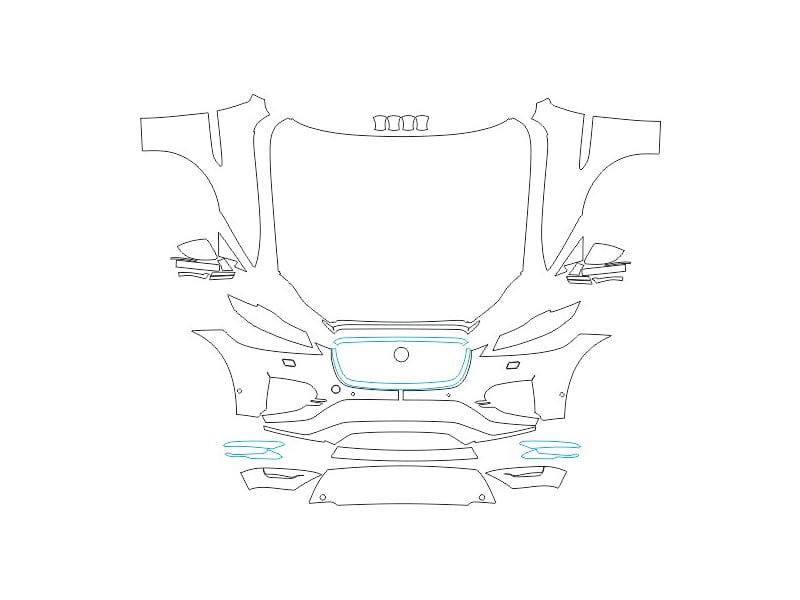 Formatki PPF do karoserii Jaguar F-Pace (2021) – zestaw