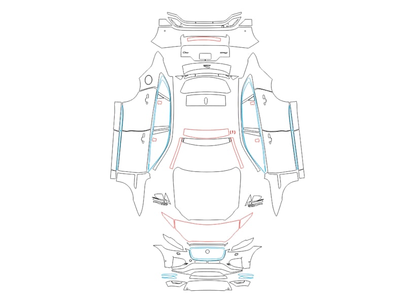 Formatki PPF do karoserii Jaguar F-Pace (2021) – zestaw