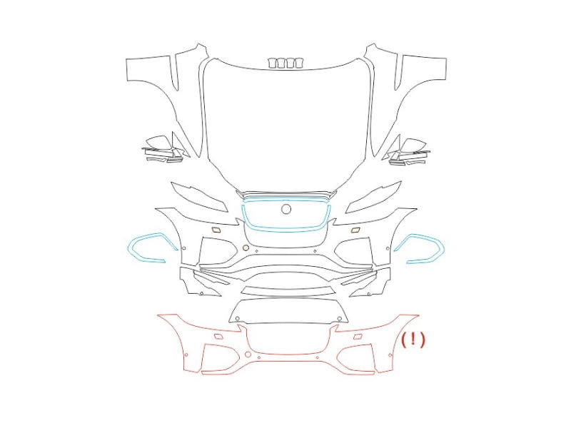 Formatki PPF do karoserii Jaguar F-Pace (2021) R-Dynamic – zestaw