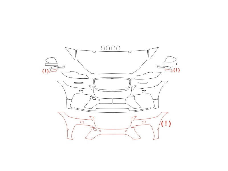 Formatki PPF do karoserii Jaguar F-Pace (2021) SVR – zestaw