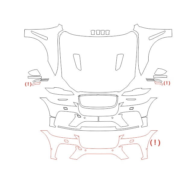 Formatki PPF do karoserii Jaguar F-Pace (2021) SVR – zestaw