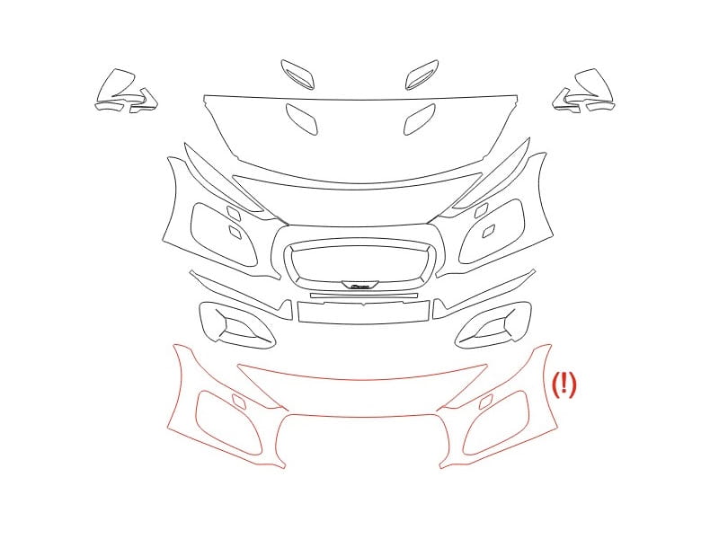 Formatki PPF do karoserii Jaguar F-Type (2024) R Coupe – zestaw