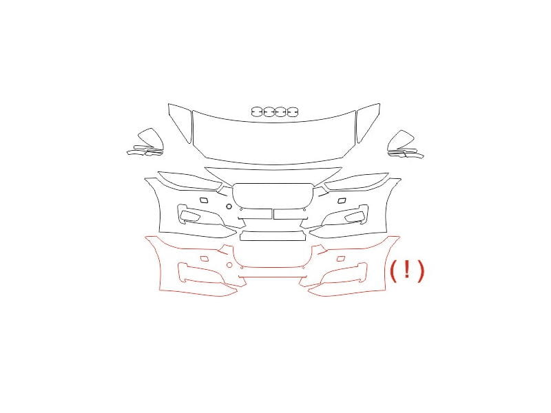 Formatki PPF do karoserii Jaguar XE (2017) – zestaw
