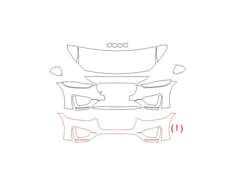 Formatki PPF do karoserii Jaguar XE (2019) R-Dynamic – zestaw