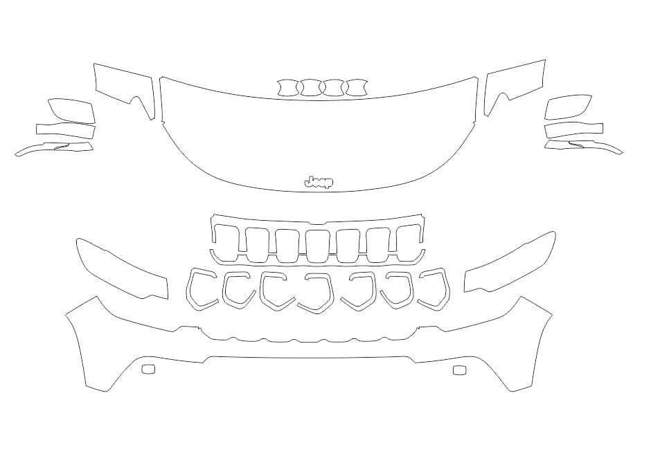 Formatki PPF do karoserii Jeep Compass (2021) Trailhawk – zestaw