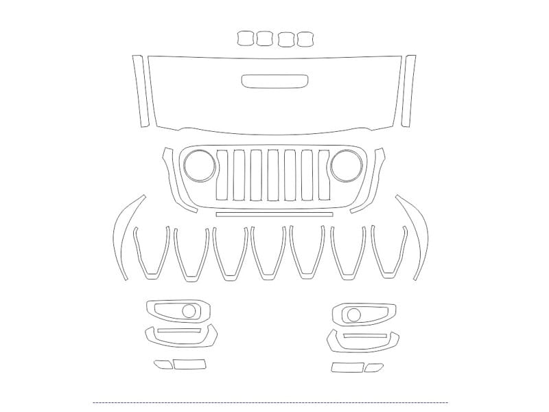 Formatki PPF do karoserii Jeep Gladiator (2020) Mojave – zestaw
