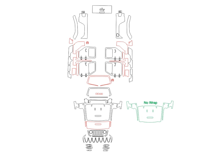 Formatki PPF do karoserii Jeep Gladiator (2020) Mojave – zestaw