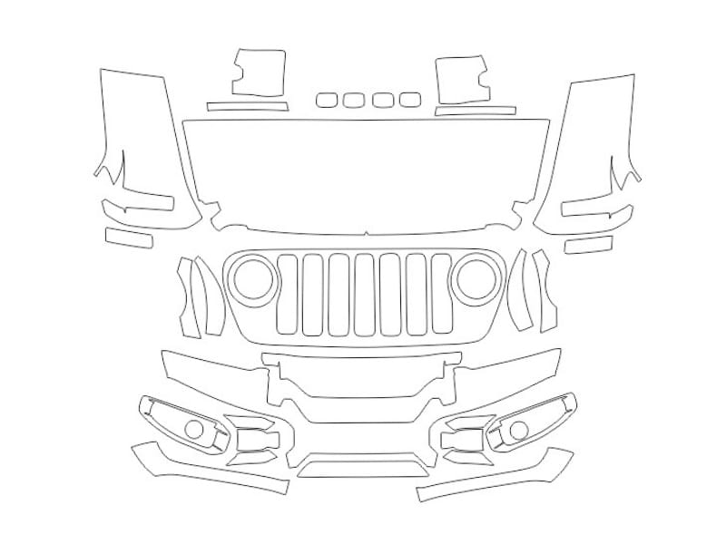 Formatki PPF do karoserii Jeep Gladiator (2021) High Altitude – zestaw