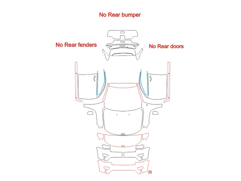 Formatki PPF do karoserii Jeep Grand Cherokee (2018) Limited – zestaw