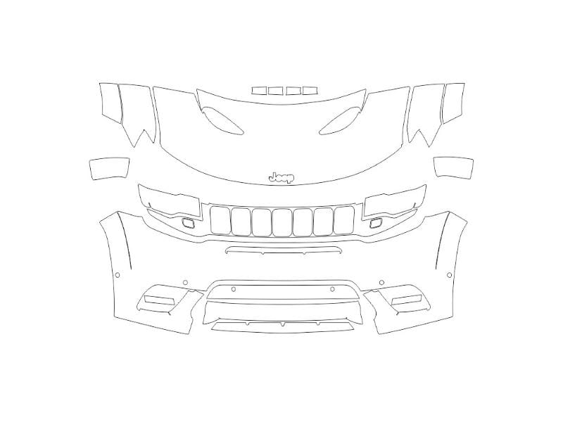 Formatki PPF do karoserii Jeep Grand Cherokee (2018) SRT – zestaw