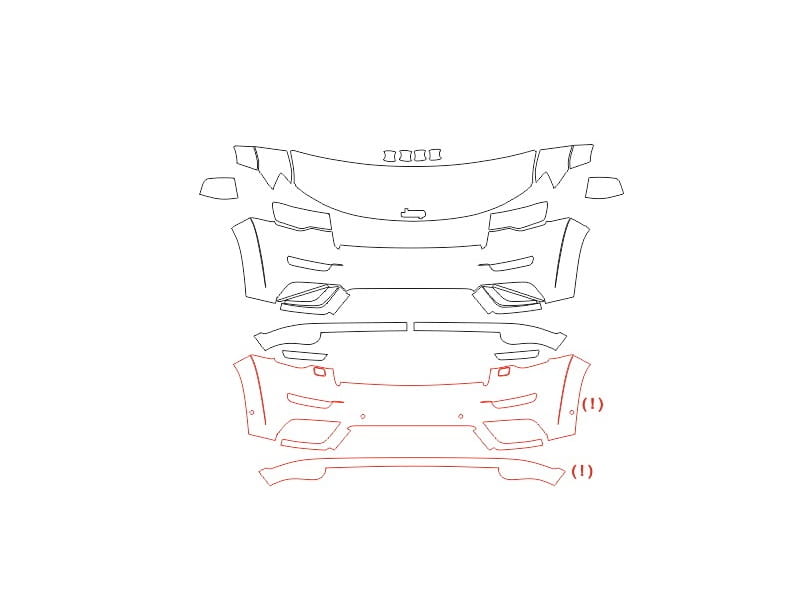 Formatki PPF do karoserii Jeep Grand Cherokee (2018) Summit Platinum – zestaw