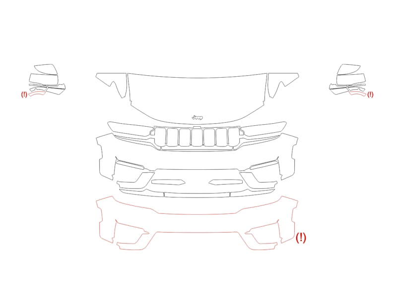 Formatki PPF do karoserii Jeep Grand Cherokee (2024) Laredo – zestaw