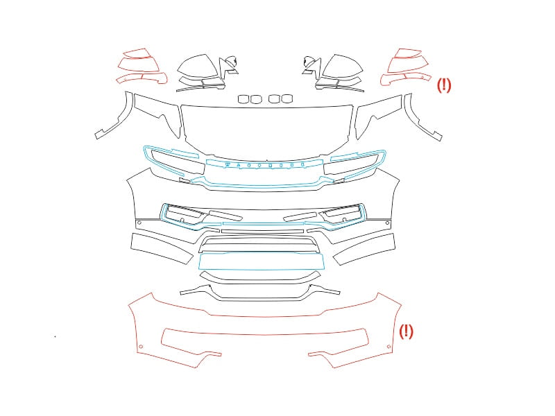 Formatki PPF do karoserii Jeep Grand Wagoneer (2022) – zestaw