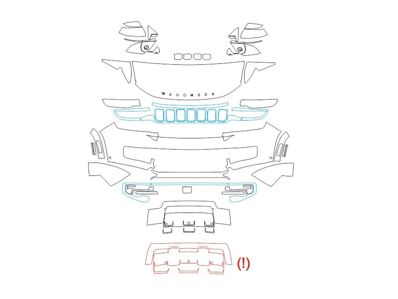 Formatki PPF do karoserii Jeep Wagoneer (2022) Series 2 – zestaw
