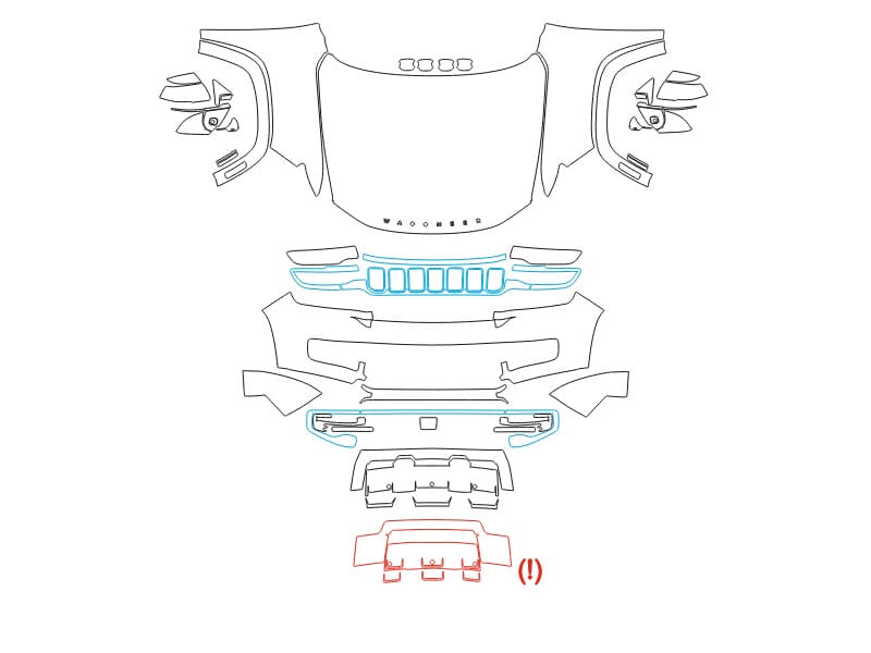 Formatki PPF do karoserii Jeep Wagoneer (2025) L – zestaw