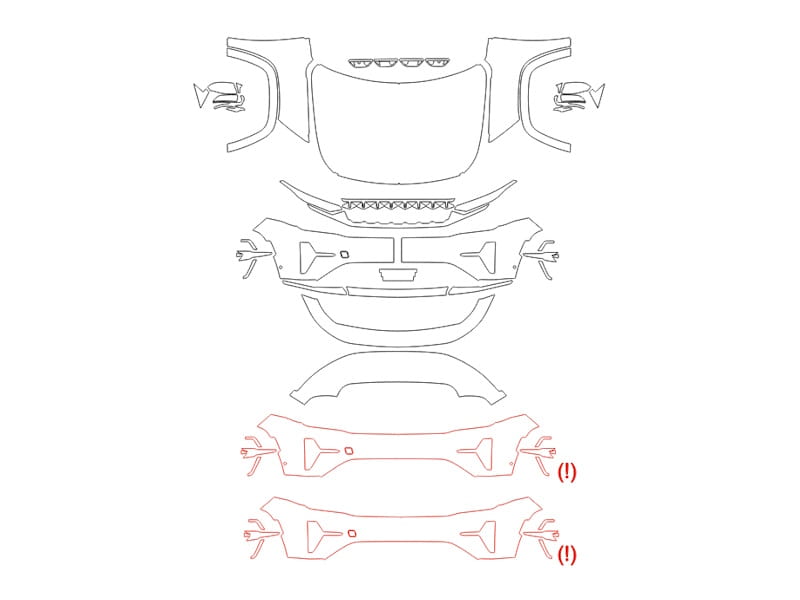 Formatki PPF do karoserii Jeep Wagoneer S (2025) Limited – zestaw