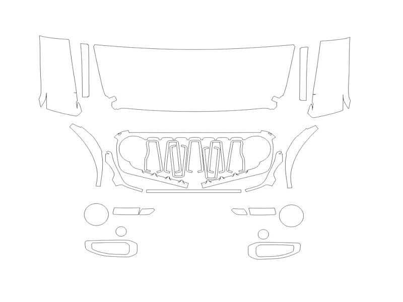 Formatki PPF do karoserii Jeep Wrangler (2023) Sahara 4 doors – zestaw