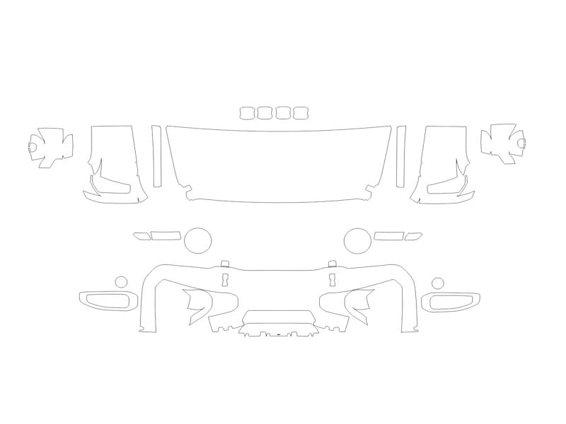 Formatki PPF do karoserii Jeep Wrangler (2023) Unlimited High Altitude 4xe – zestaw