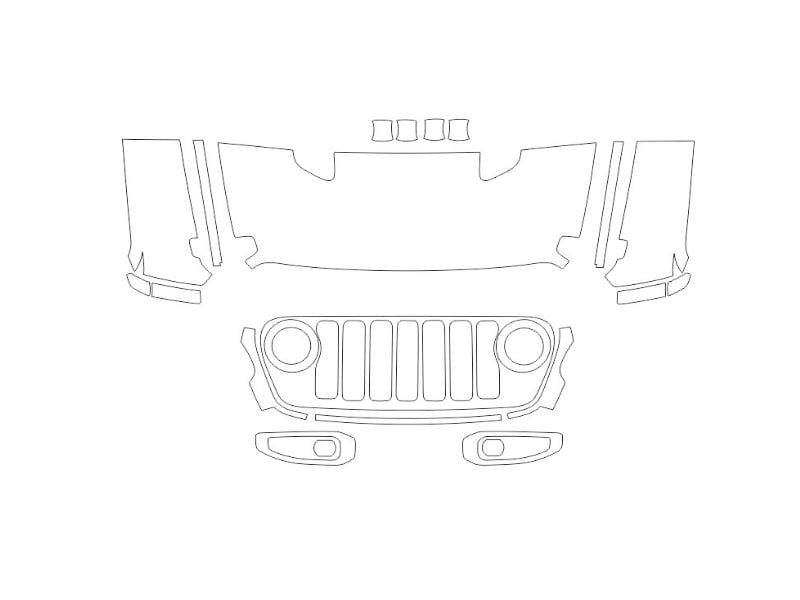 Formatki PPF do karoserii Jeep Wrangler Rubicon JL (2018) – zestaw