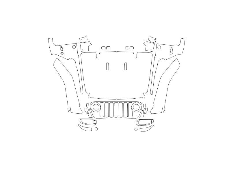 Formatki PPF do karoserii Jeep Wrangler Unlimited JL Sport (2018) – zestaw
