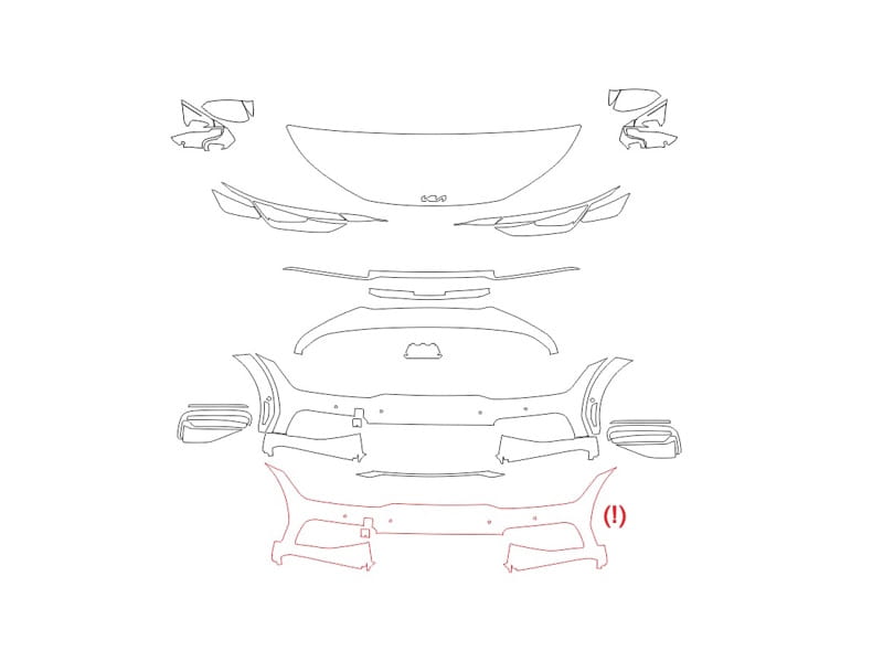 Formatki PPF do karoserii Kia EV6 (2022) GT-Line – zestaw