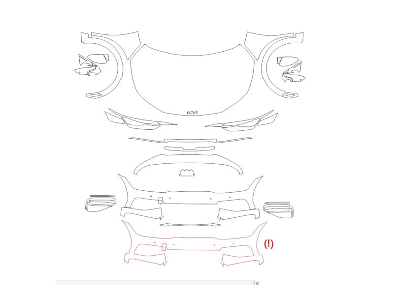 Formatki PPF do karoserii Kia EV6 (2022) GT-Line – zestaw