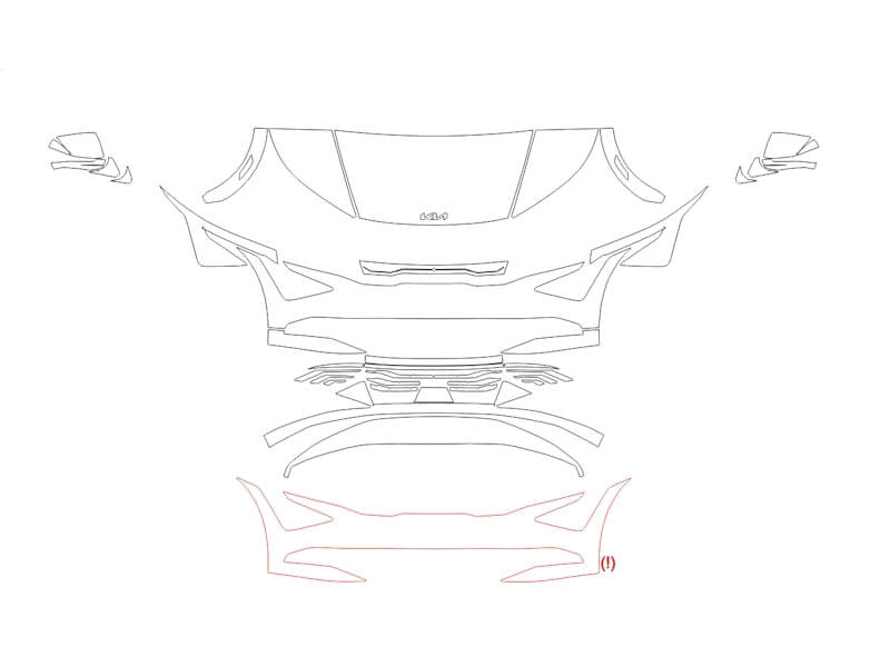 Formatki PPF do karoserii Kia EV6 (2025) – zestaw