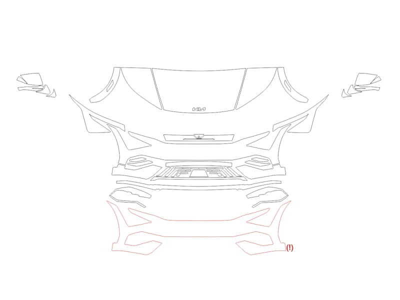 Formatki PPF do karoserii Kia EV6 (2025) GT-Line – zestaw
