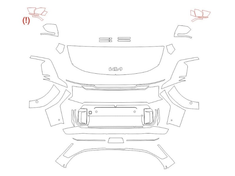 Formatki PPF do karoserii Kia EV9 (2024) GT – zestaw