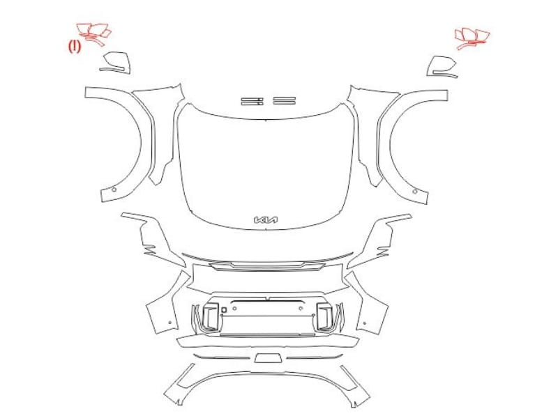 Formatki PPF do karoserii Kia EV9 (2024) GT – zestaw
