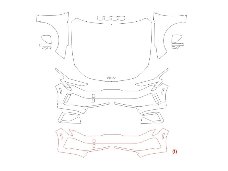 Formatki PPF do karoserii Kia K5 (2025) EX – zestaw