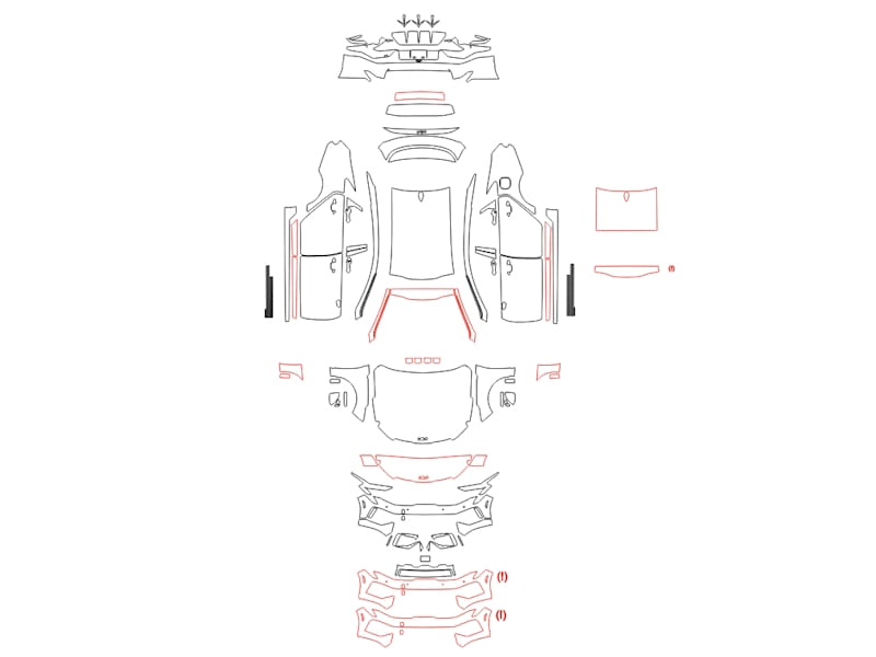 Formatki PPF do karoserii Kia K5 (2025) GT-Line – zestaw